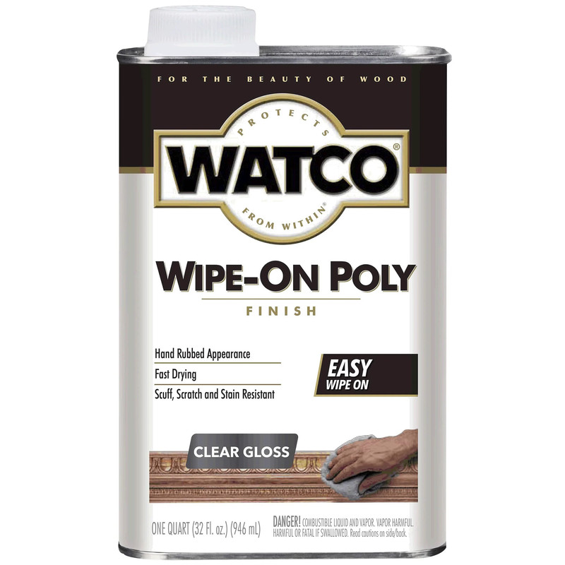 Wipe-On Polyurethane - Solvent Based - Clear - Quart - Sheen:Gloss